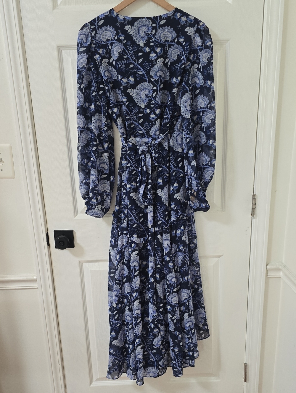 Hutch Blue Abstract Printed Long Sleeve Wrap Maxi Dress Size S - Picture 6 of 6